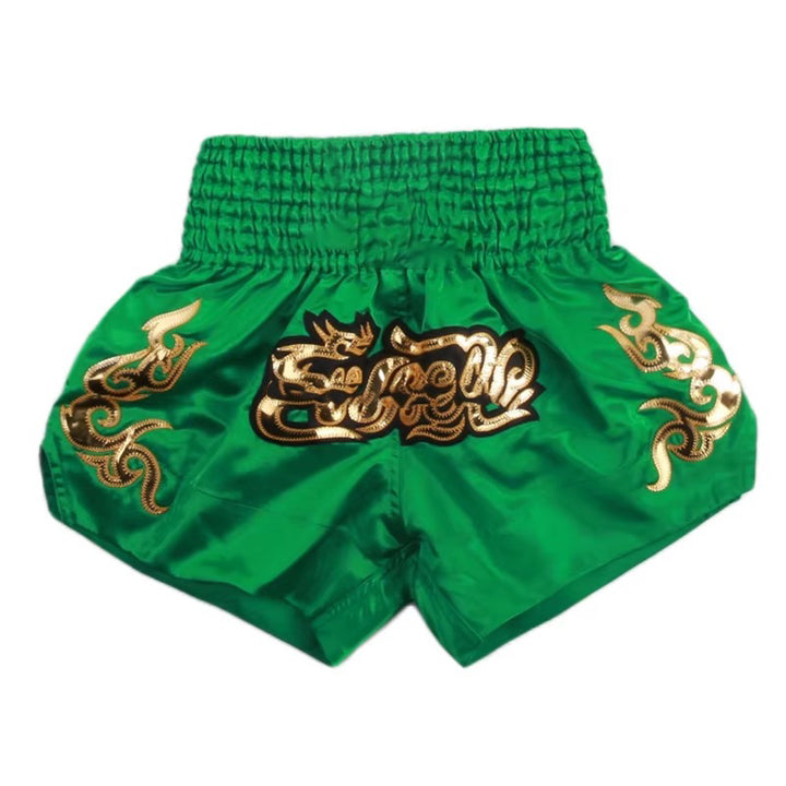 Premium Muay Thai Shorts 2024 – Unisex Boxing & Kickboxing Training Pants with Embroidery, Wide-Leg Design for Men, Women, Kids – Breathable Satin Polyester, Ideal for MMA, Sanda Martial Arts, Gym Workout Gear