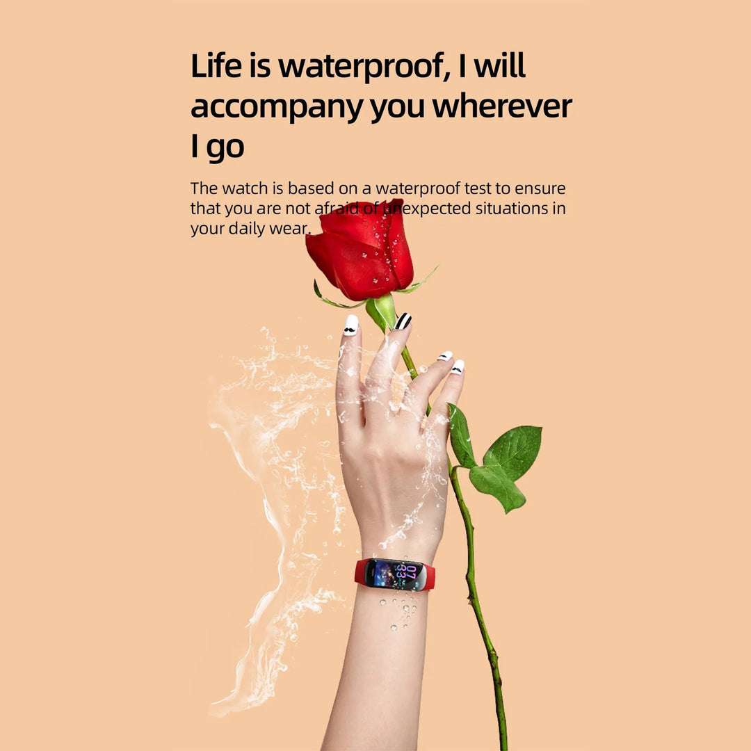 Premium Smart Fitness Watch – Heart Rate, Blood Pressure, Step Counting, Sleep Monitoring, Sports Tracker, Bluetooth, Multi-Sport Mode for Men & Women, Waterproof Wristband