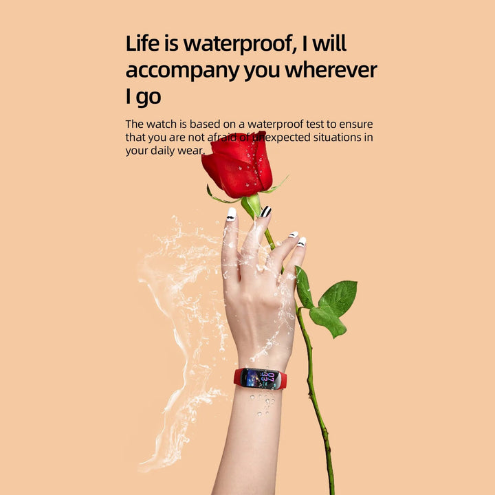 Premium Smart Fitness Watch – Heart Rate, Blood Pressure, Step Counting, Sleep Monitoring, Sports Tracker, Bluetooth, Multi-Sport Mode for Men & Women, Waterproof Wristband