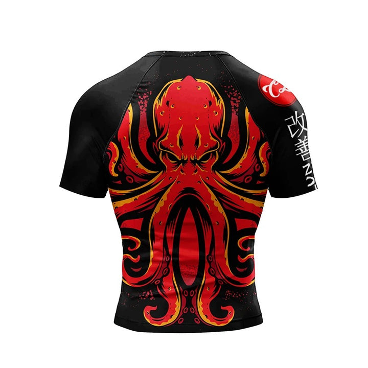 Premium Jiu Jitsu Rash Guard Set – 4-Piece MMA Sportswear Kit for Men, Includes Kimono T-shirt, Pants, Muay Thai Shorts, and BJJ Compression Gear for Gym, Boxing, and Training