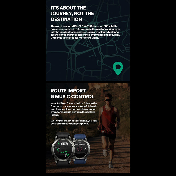 Premium GPS Sports Smartwatch for Men - 1.43” AMOLED, Built-in GPS, 100+ Sports Modes, Health Tracking, 18-Day Battery, Waterproof, Bluetooth Calls