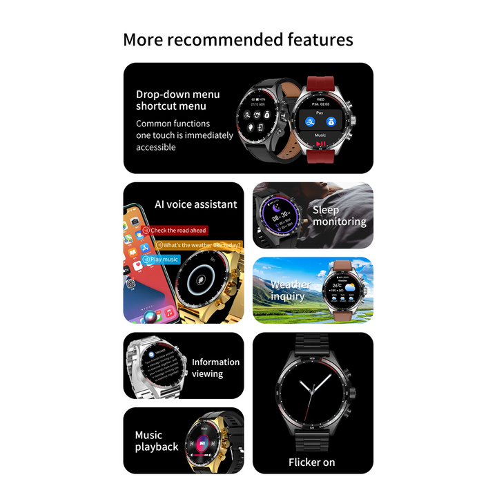 Premium Outdoor Sports GPS Smart Watch for Men – Bluetooth Call, HD AMOLED Screen, Health Monitoring, Compass, IP68 Waterproof, Multi-Sport Mode, Sleep & Blood Oxygen Monitoring, Music Control