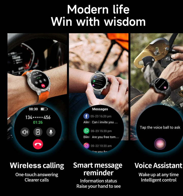 Premium Smartwatch with NFC & Bluetooth Headset – TWS Music & Talk, Sports Tracking, Sleep Monitoring, Camera Control, Music Control, Smart Alarm, Waterproof, Compatible with Android & iOS