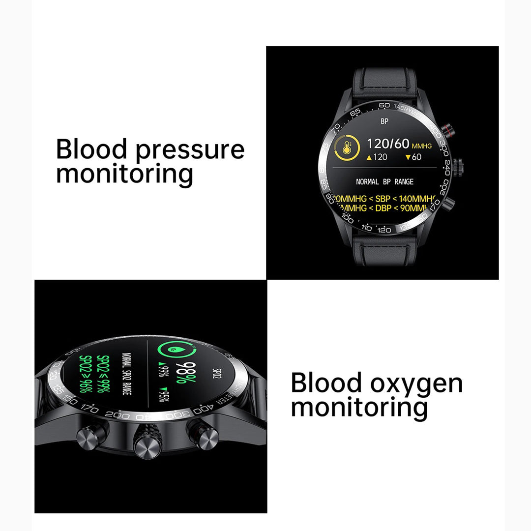 Premium Smartwatch for Men – ECG + PPG, Bluetooth Call, AMOLED Full Touch, NFC, Sports Mode, Waterproof, Heart Rate, Blood Pressure, Sleep Monitoring, Compatible with Android & iOS