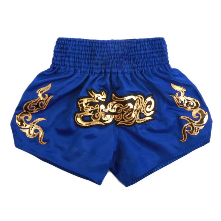 Premium Muay Thai Shorts 2024 – Unisex Boxing & Kickboxing Training Pants with Embroidery, Wide-Leg Design for Men, Women, Kids – Breathable Satin Polyester, Ideal for MMA, Sanda Martial Arts, Gym Workout Gear
