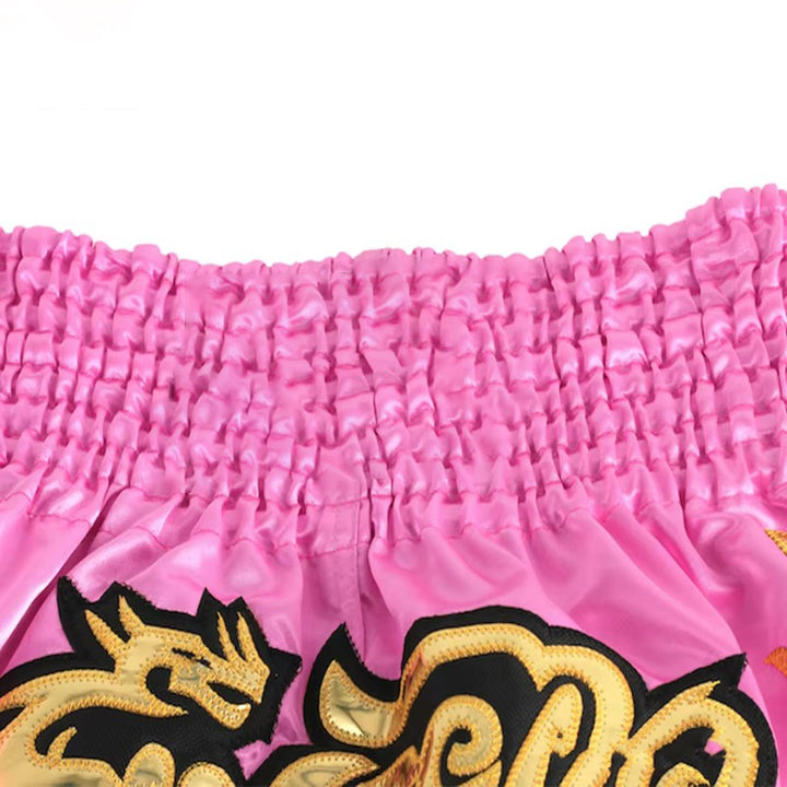 Premium Muay Thai Shorts 2024 – Unisex Boxing & Kickboxing Training Pants with Embroidery, Wide-Leg Design for Men, Women, Kids – Breathable Satin Polyester, Ideal for MMA, Sanda Martial Arts, Gym Workout Gear