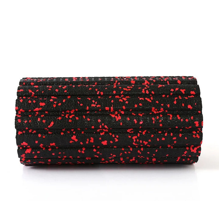 Premium EPP Foam Roller for Muscle Relaxation, Yoga Column, High Hardness, Hollow Shaft, Lean Leg Fitness, Plum Shaped Design, Smooth Surface, Black & Red, 30x15x15cm