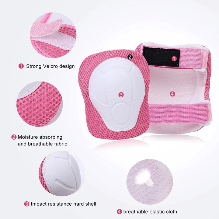 Premium Kids Knee Pads, Elbow Pads & Wrist Guards Safety Set for Ages 3-7, Adjustable Protective Gear for Boys & Girls, Perfect for Skating, Cycling, Skateboard – 6 Pieces