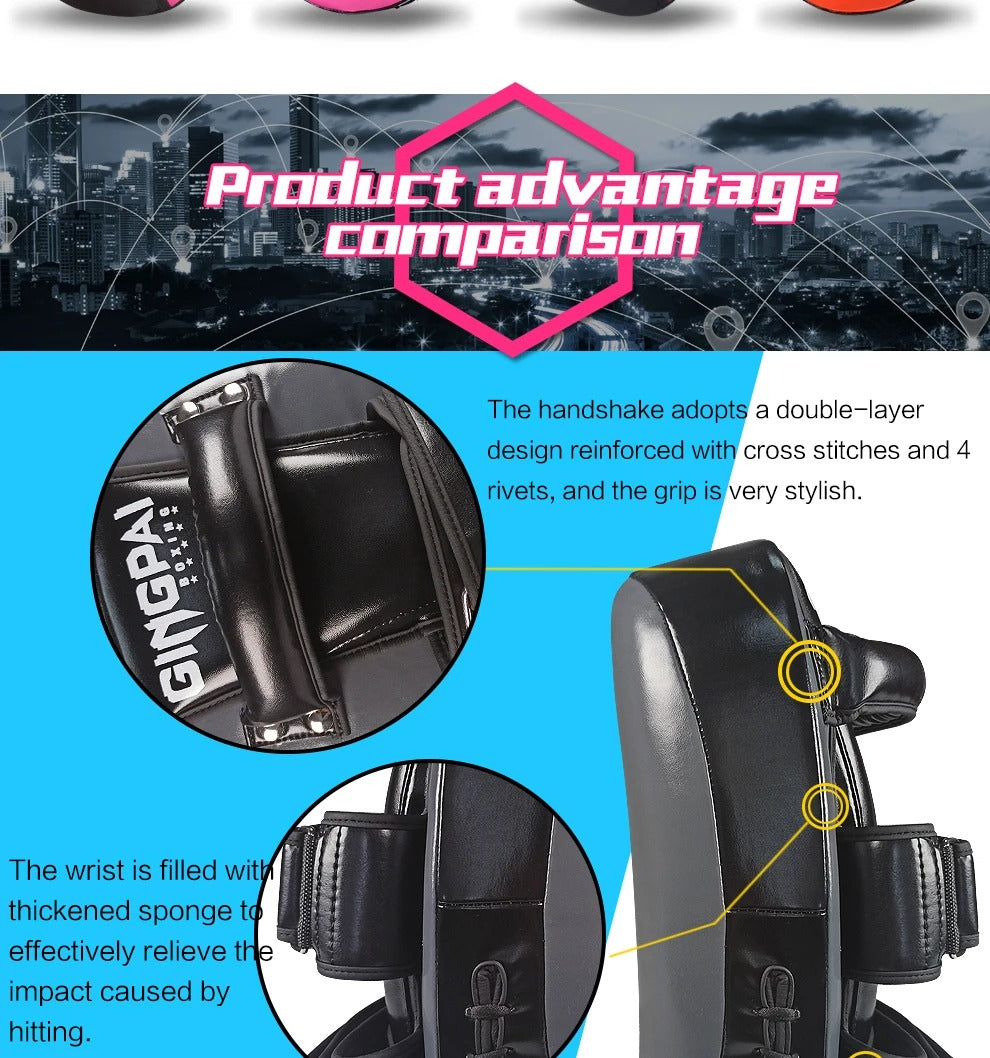 Premium Boxing Mitts Focus Punch Pads – High-Quality Training Target for Kickboxing, Muay Thai, Taekwondo & Karate – Combat Curved Pads for Boxing and Martial Arts Practice
