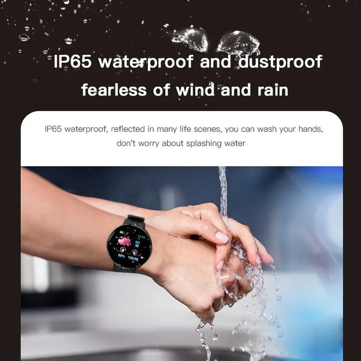 Premium D18 Smart Watch - Waterproof Fitness Tracker with Heart Rate, Blood Pressure, Oxygen Monitor, Call & Message Notifications, Compatible with Android & iOS