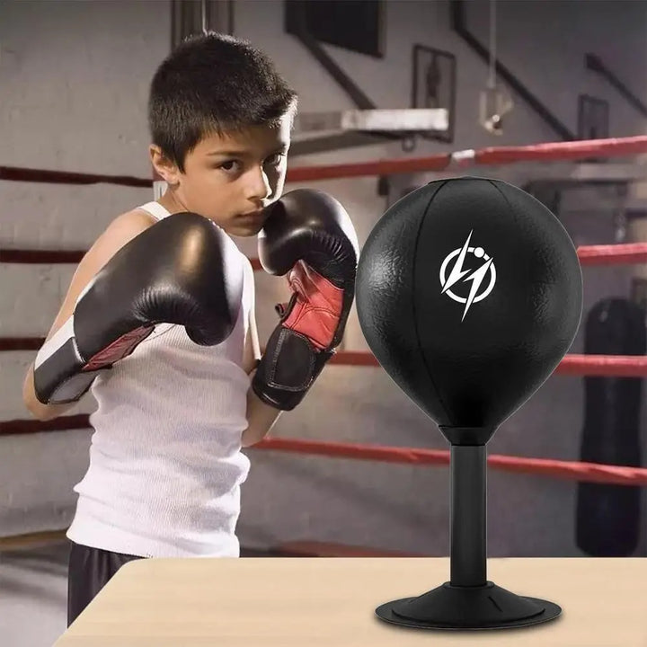 Premium Desktop Punching Bag – Stress Relief Toy with Strong Suction Cup – Fun Punch Rage Bag for Office & Home – Durable PU Leather, Air Pump Included – Desktop Gadget for Adults & Men