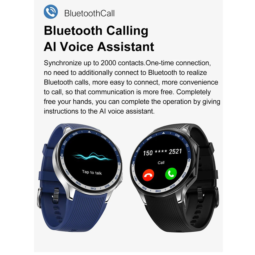 Premium Smartwatch for Men – 1.43'' 3D Surround Vision Display, 4GB RAM, 32GB Storage, Bluetooth Calling, Waterproof, Heart Rate & Sleep Monitoring, MP4 Video Playback, Voice Assistant