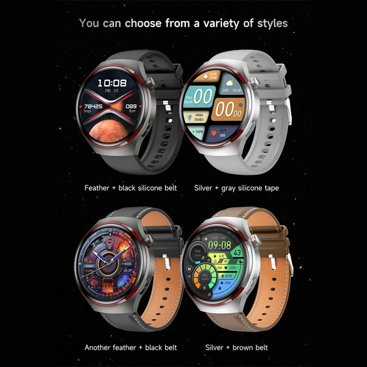 Premium Smartwatch for Men – 1.53'' AMOLED HD Screen, GPS, NFC, Bluetooth Calling, IP68 Waterproof, Heart Rate & Blood Pressure Monitoring, AI Voice Assistant, Sports & Fitness Tracker, 2024