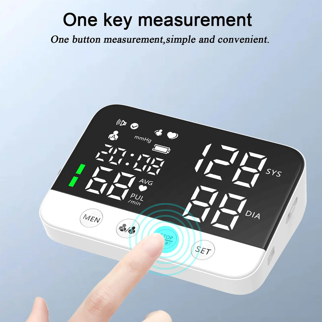 Premium Digital Upper Arm Blood Pressure Monitor – Accurate Sphygmomanometer, Full Automatic Pressurization & Decompression, LED Display, Medical BP Monitoring, 120 Set Memory, Lithium Battery Powered
