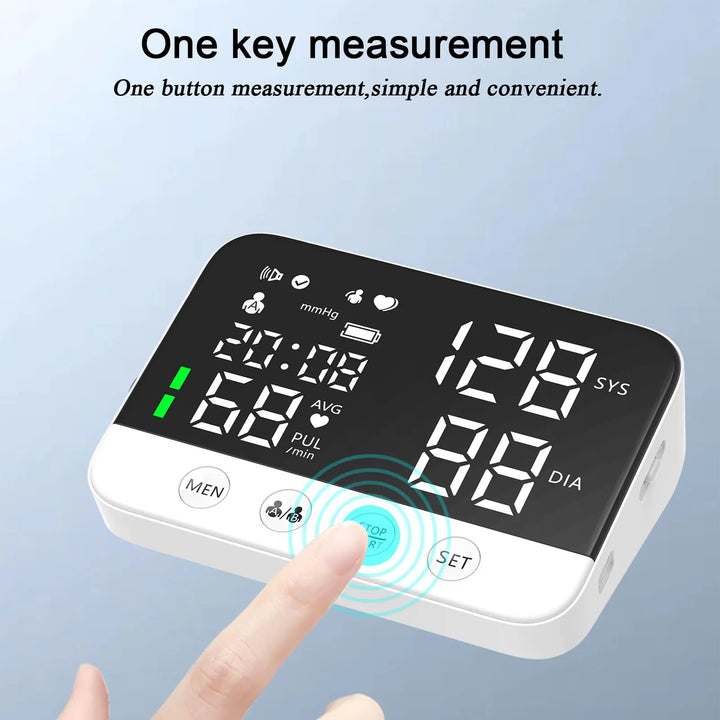 Premium Digital Upper Arm Blood Pressure Monitor – Accurate Sphygmomanometer, Full Automatic Pressurization & Decompression, LED Display, Medical BP Monitoring, 120 Set Memory, Lithium Battery Powered