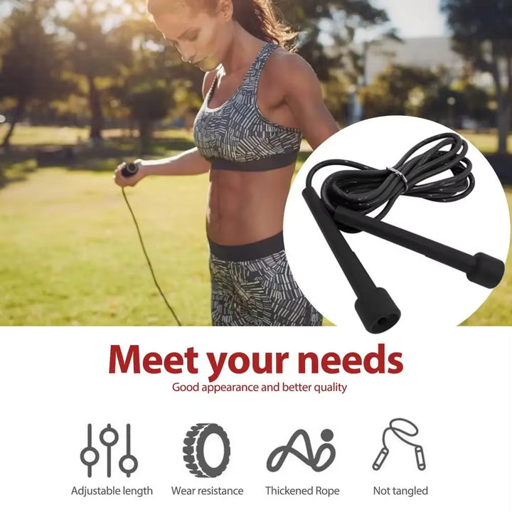 Premium PVC Skipping Rope – Adjustable Length Jump Rope for Fitness Training, Weight Loss, and Cardio Exercise, 2.3m Long, Soft & Lightweight, Durable 4mm Diameter Cable