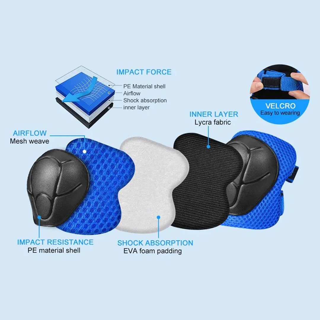 Premium Kids Knee Pads, Elbow Pads & Wrist Guards Safety Set for Ages 3-7, Adjustable Protective Gear for Boys & Girls, Perfect for Skating, Cycling, Skateboard – 6 Pieces