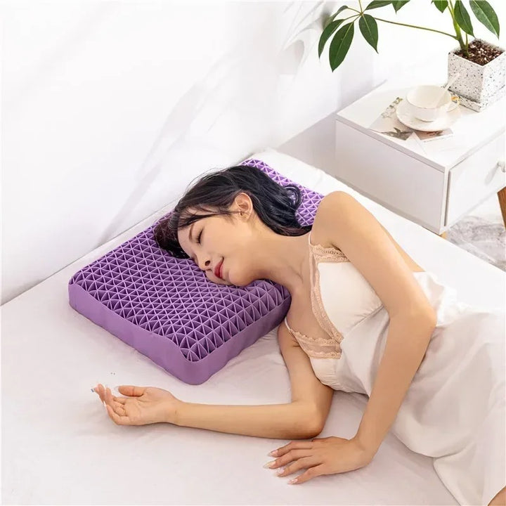 Premium Pectin Pillow – Breathable TPE Zero Pressure Cervical Neck Pillow – Washable Latex Adult Pillow for Neck Pain Relief and Comfort