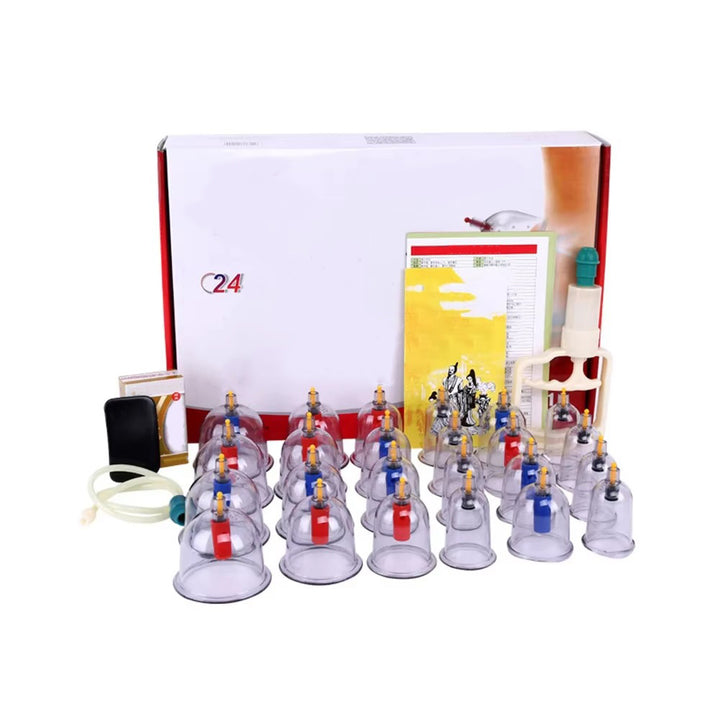 Premium Cupping Therapy Set – Vacuum Suction Cups for Massage, Anti-Cellulite, and Physiotherapy, Relieves Back, Neck, and Leg Pain, Improves Blood Flow, and Encourages Relaxation, Easy-to-Use with Pistol Grip Pump