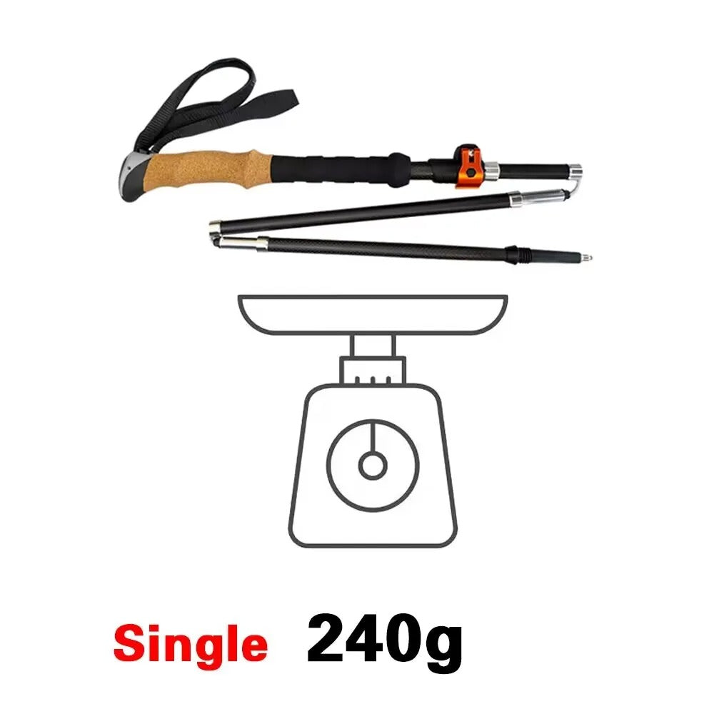 Premium Ultralight Folding Trekking Pole – Adjustable Telescopic Walking Stick, Aviation-Grade Aluminum Alloy, EVA Anti-Slip Handle, Portable for Hiking, Camping, and Outdoor Adventures