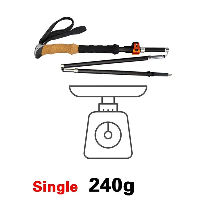 Premium Ultralight Folding Trekking Pole – Adjustable Telescopic Walking Stick, Aviation-Grade Aluminum Alloy, EVA Anti-Slip Handle, Portable for Hiking, Camping, and Outdoor Adventures