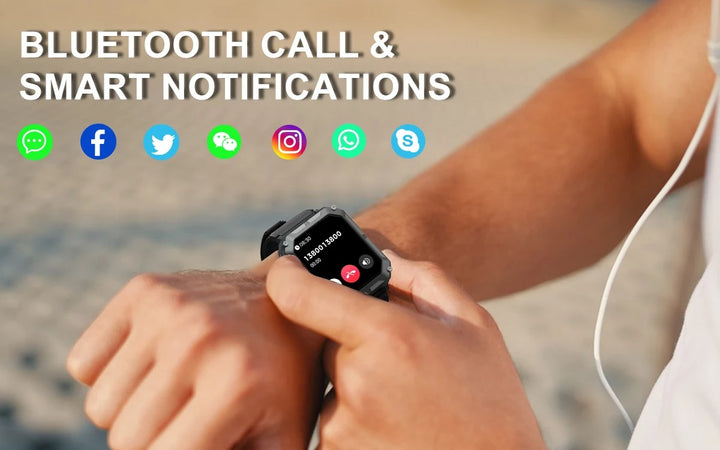 Premium IP68 Waterproof Smartwatch with Bluetooth Calling & 123 Sport Modes - 1.83" HD Display, Heart Rate & Blood Oxygen Monitor, Sleep Tracking, Voice Assistant, Long Battery Life, Compatible with Android & iOS