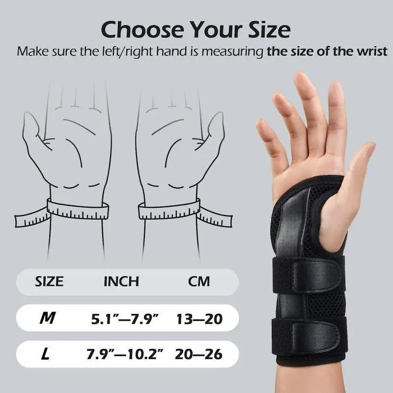 Premium Carpal Tunnel Wrist Brace – Stabilizing Support for Men & Women, Adjustable Hand Support Splint for Sprains, Tendonitis, Pain Relief, Ergonomic Design, Lightweight & Breathable, Ideal Night Immobilizer