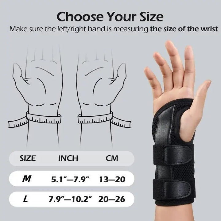 Premium Carpal Tunnel Wrist Brace – Stabilizing Support for Men & Women, Adjustable Hand Support Splint for Sprains, Tendonitis, Pain Relief, Ergonomic Design, Lightweight & Breathable, Ideal Night Immobilizer