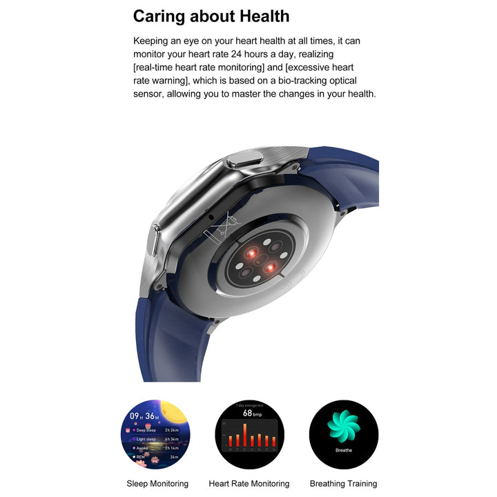 Premium Smartwatch for Men – 1.43'' 3D Surround Vision Display, 4GB RAM, 32GB Storage, Bluetooth Calling, Waterproof, Heart Rate & Sleep Monitoring, MP4 Video Playback, Voice Assistant