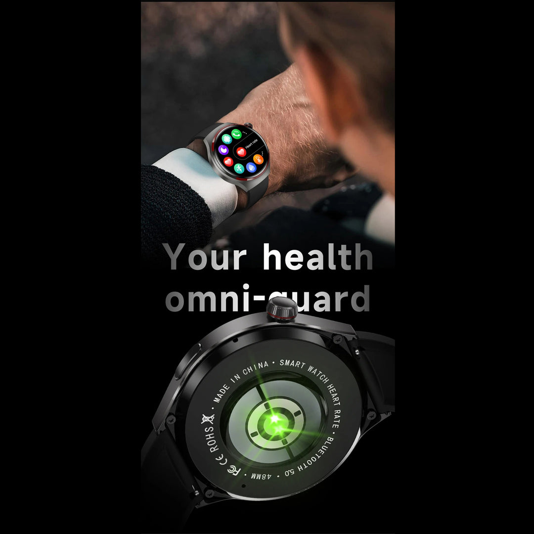 Premium Smartwatch for Men – 1.53'' AMOLED HD Screen, GPS, NFC, Bluetooth Calling, IP68 Waterproof, Heart Rate & Blood Pressure Monitoring, AI Voice Assistant, Sports & Fitness Tracker, 2024