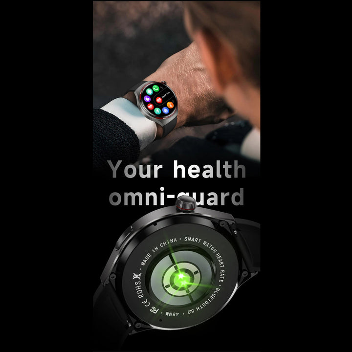 Premium Smartwatch for Men – 1.53'' AMOLED HD Screen, GPS, NFC, Bluetooth Calling, IP68 Waterproof, Heart Rate & Blood Pressure Monitoring, AI Voice Assistant, Sports & Fitness Tracker, 2024