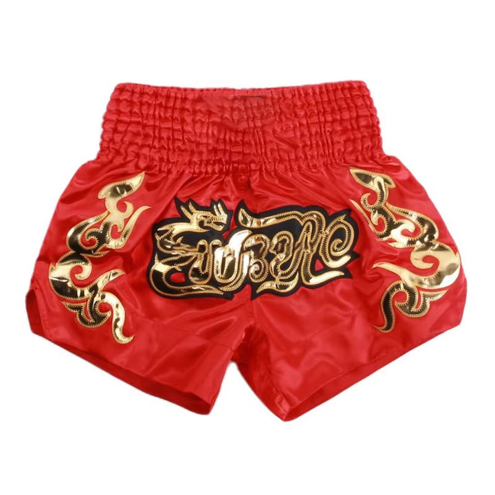 Premium Muay Thai Shorts 2024 – Unisex Boxing & Kickboxing Training Pants with Embroidery, Wide-Leg Design for Men, Women, Kids – Breathable Satin Polyester, Ideal for MMA, Sanda Martial Arts, Gym Workout Gear