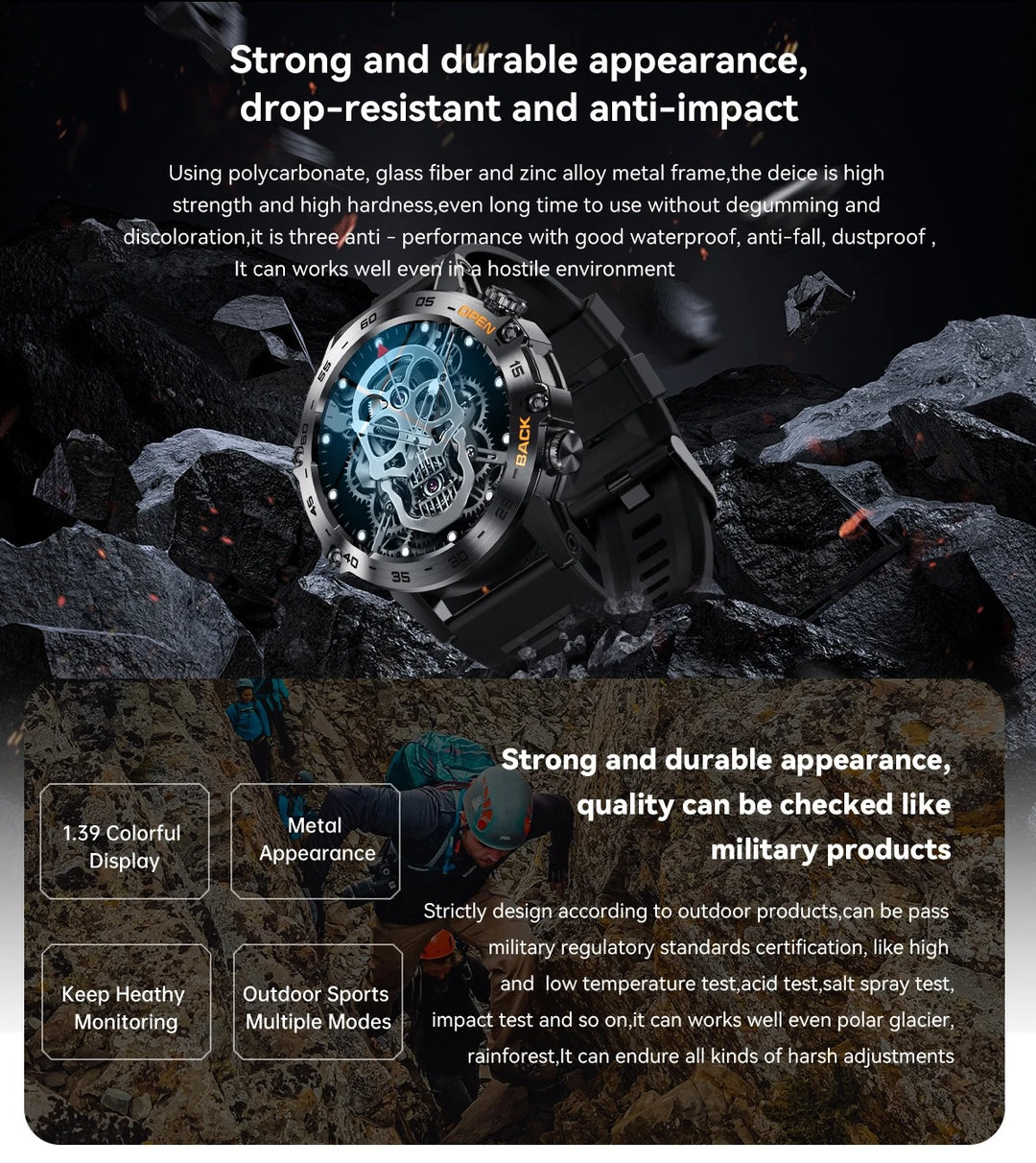 Premium Bluetooth Call Smartwatch for Men - IP67 Waterproof, 1.39-inch Display, Fitness Tracker, Sports Modes, Compatible with Android & iOS