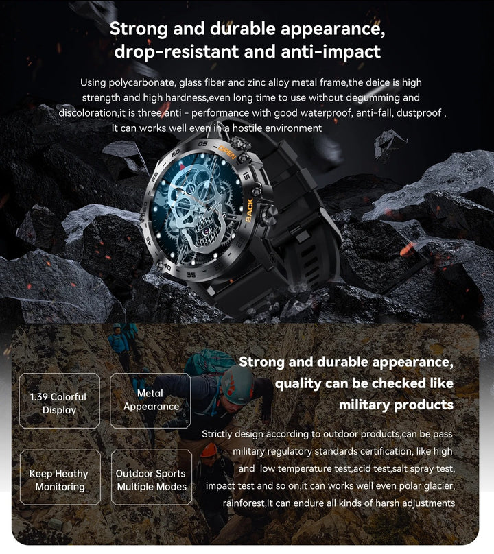 Premium Bluetooth Call Smartwatch for Men - IP67 Waterproof, 1.39-inch Display, Fitness Tracker, Sports Modes, Compatible with Android & iOS