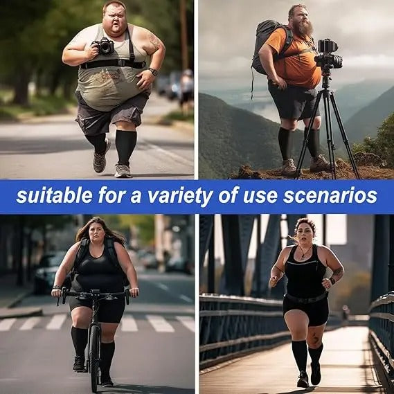 Premium Plus Size Compression Socks for Women & Men – 20-30mmHg Graduated Support – Open Toe, Toeless, Wide Calf – Medical & Travel