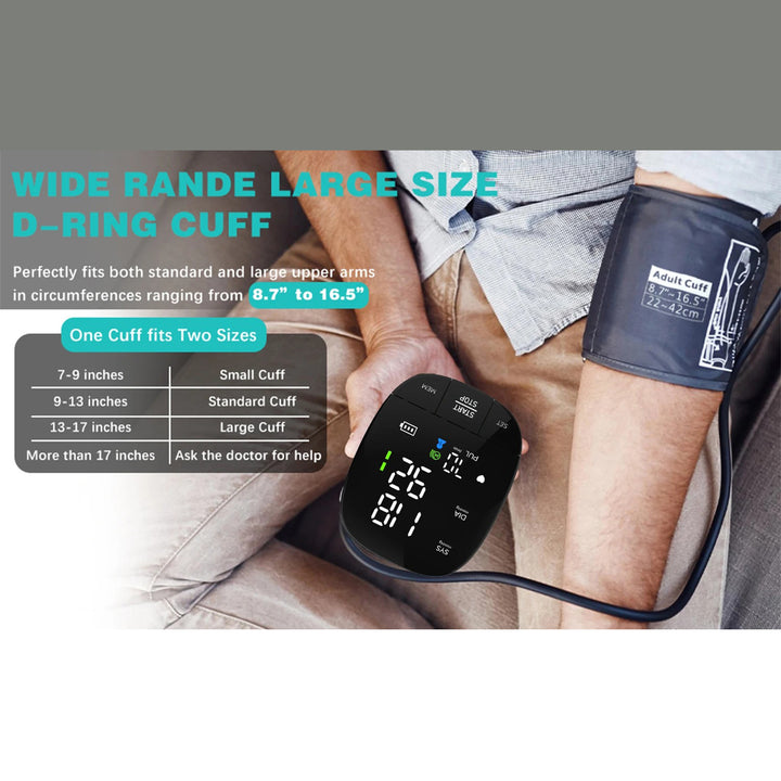 Premium Automatic Upper Arm Blood Pressure Monitor – LED Backlit Screen, 2X120 Memory Groups, Adjustable BP Cuff, Electronic Digital Blood Pressure Machine