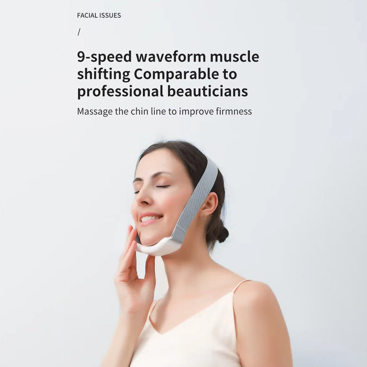 Premium Vibration Chin-Up Facial Lifting Massager – EMS V-Line Beauty Device for Double Chin Removal, Face Shaping, and Skin Firming, Adjustable and Portable with 5-7 Massage Modes