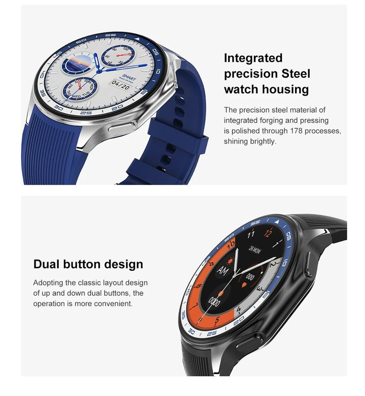 Premium Smartwatch for Men – 1.43'' 3D Surround Vision Display, 4GB RAM, 32GB Storage, Bluetooth Calling, Waterproof, Heart Rate & Sleep Monitoring, MP4 Video Playback, Voice Assistant
