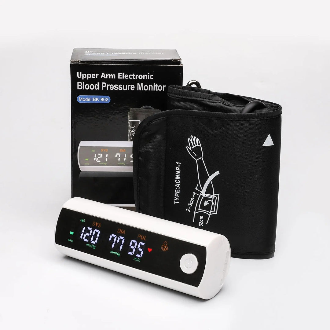 Premium Rechargeable Blood Pressure Monitor – Large LCD Screen, Russian Voice, Digital Arm Sphygmomanometer, LI-ION Battery, Accurate Tonometer for Home Use