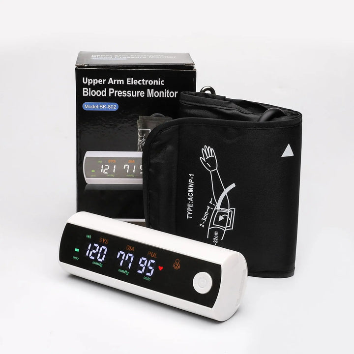 Premium Rechargeable Blood Pressure Monitor – Large LCD Screen, Russian Voice, Digital Arm Sphygmomanometer, LI-ION Battery, Accurate Tonometer for Home Use