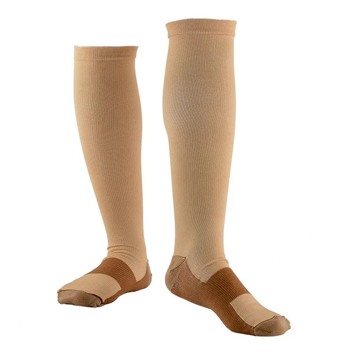 Premium Compression Socks for Men & Women – Copper-Infused Anti-Fatigue Pain Relief – Varicose Vein & Knee High Support – Nylon Stockings for Comfort and Circulation