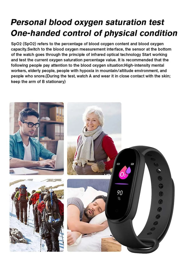 Premium Waterproof Fitness Smartwatch for Men & Women - Heart Rate, Blood Pressure, Activity Tracker, Sleep Monitor, Multi-Sport Modes, Call & Message Alerts, Bluetooth, 0.96” Display