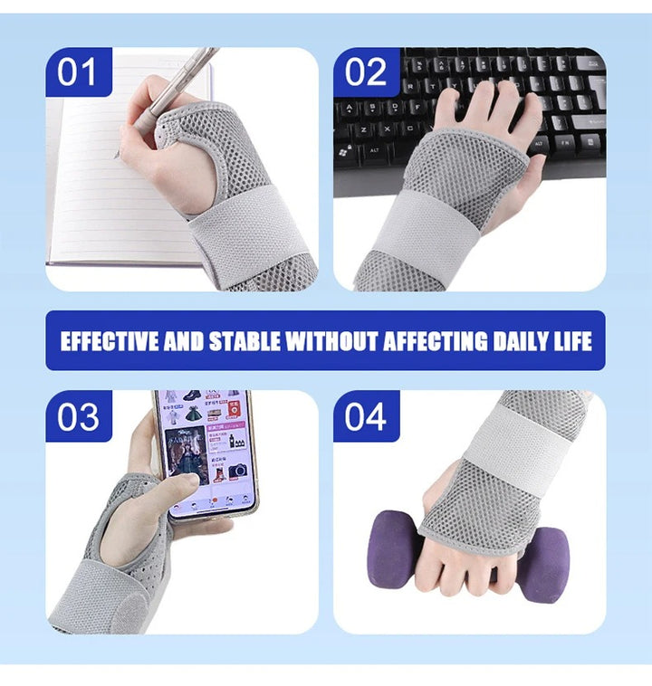 Premium Carpal Tunnel Wrist Brace – Stabilizing Support for Men & Women, Adjustable Hand Support Splint for Sprains, Tendonitis, Pain Relief, Ergonomic Design, Lightweight & Breathable, Ideal Night Immobilizer