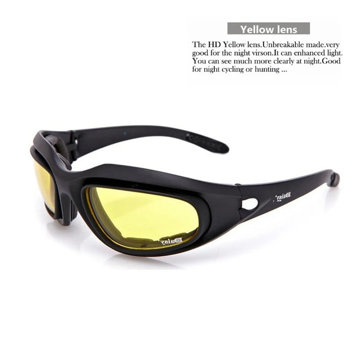 Premium Tactical Polarized Sport Glasses – UV Protection, Anti-Glare, 4 Lens Options for Shooting, Airsoft, Hunting, Hiking & Safety Eyewear