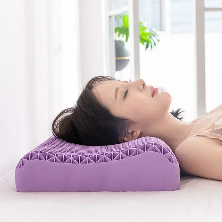 Premium Pectin Pillow – Breathable TPE Zero Pressure Cervical Neck Pillow – Washable Latex Adult Pillow for Neck Pain Relief and Comfort