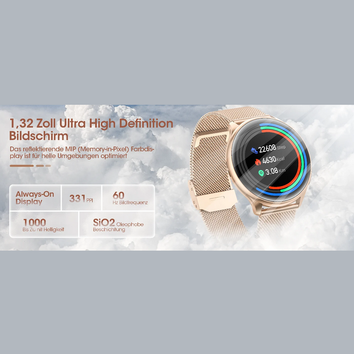 Premium Smartwatch for Women – Wireless Call/Dial, 19 Sports Modes, Sleep Monitoring, Music Player, Pedometer, Female Functions, Perfect Birthday Gift