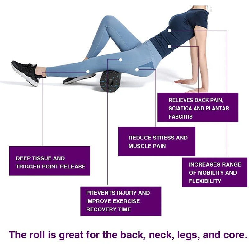Premium EPP Fascia Massage Foam Rollers & Fitness Balls Set for Deep Tissue, Trigger Point Relief, Muscle Recovery, Yoga Column, and Core Strengthening, High-Density Lacrosse Balls for Back, Neck & Leg Soreness