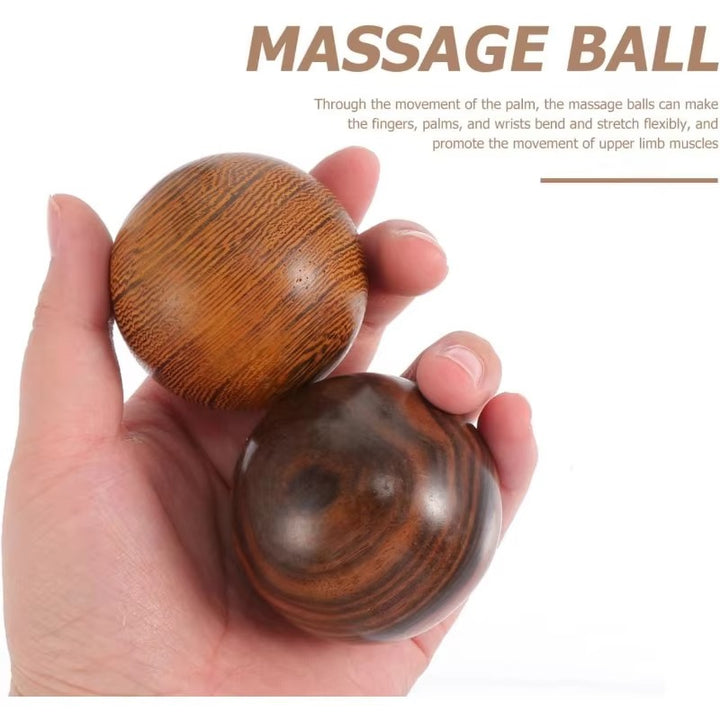 Premium Wooden Massage Balls for Hand Exercise, Stress Relief, and Finger Strength – Set of 2, Ideal for Arthritis, Carpal Tunnel, and Rehabilitation