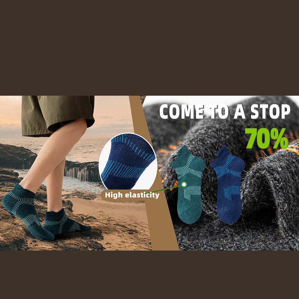 Premium Sweat Absorbing Compression Running & Hiking Socks – 6 Pairs, Thick Cotton Ankle Sports Socks for Men & Women, Low Cut, Breathable, Moisture-Wicking, Compression Support