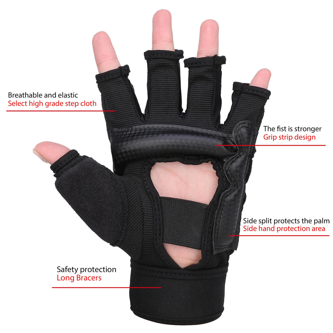 Premium Boxing Gloves for Adults & Kids – Half Finger Design for MMA, Muay Thai, Karate, Taekwondo & Fitness – High-Quality PU Leather, Breathable Mesh – Multiple Sizes (S-XXL)